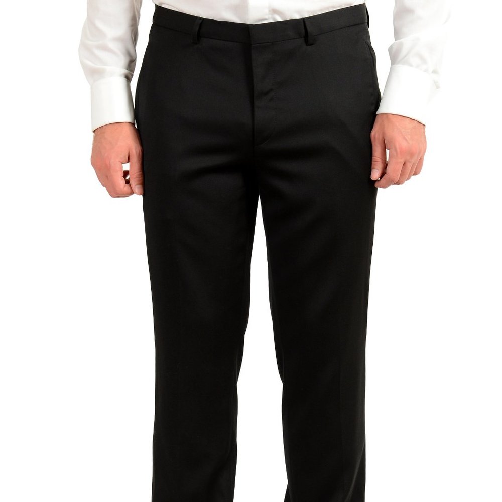 Hugo Boss Men's "Arti/Hesten201E1" Extra Slim Black Tuxedo Wool One Button Suit - Picture 8 of 14